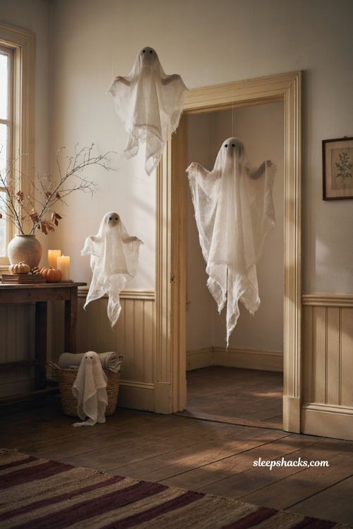 cheap diy cheesecloth ghost decorations for halloween