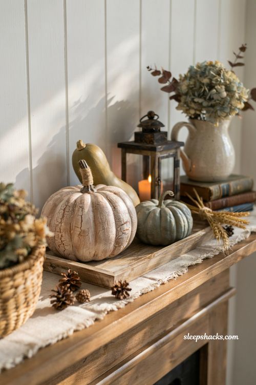 crackle finish distressed pumpkin diy farmhouse fall decor idea