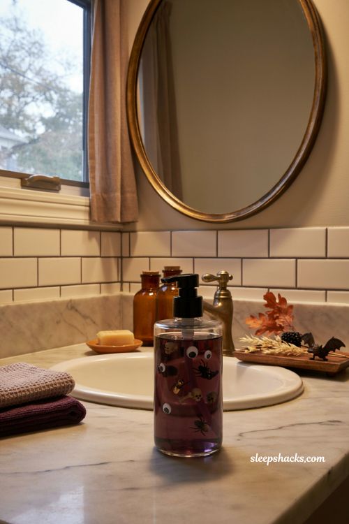 creepy soap dispenser ideas for spooky halloween bathroom decor 