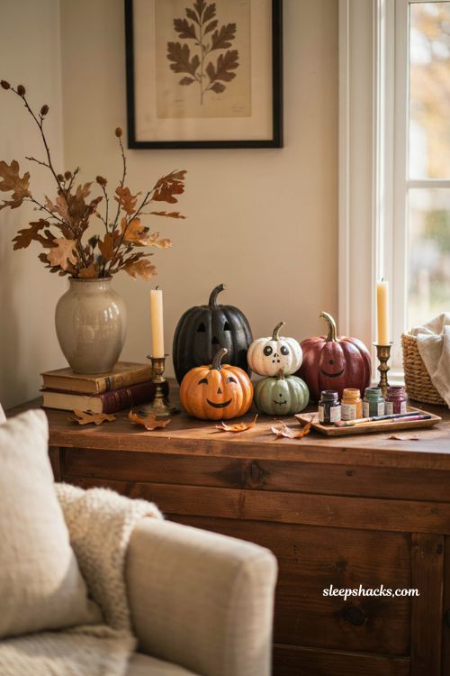 easy diy no carve painted pumpkin ideas for halloween decor