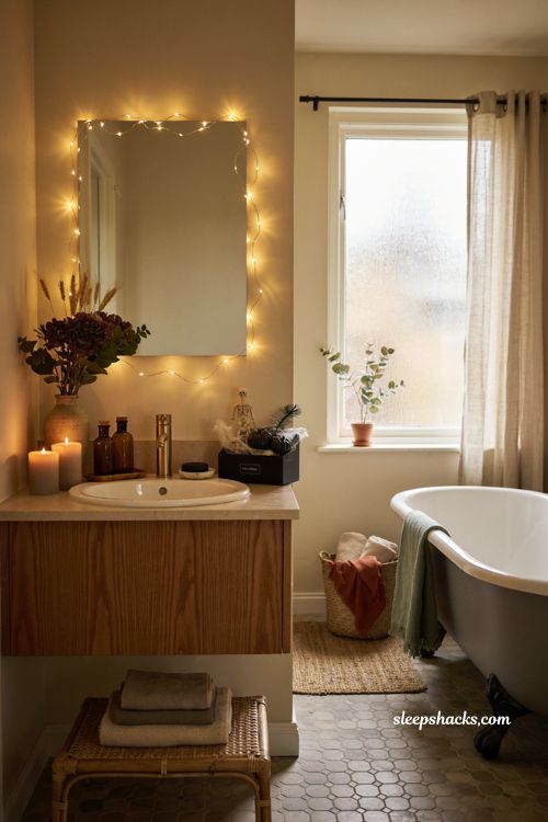 easy seasonal swap ideas for halloween and fall bathroom decor 