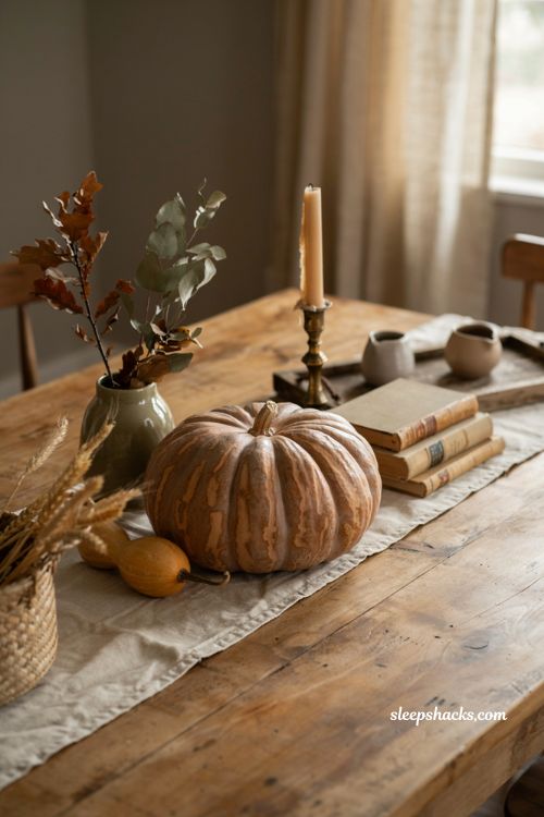 faux bois etched painted pumpkin elegant diy fall decor idea