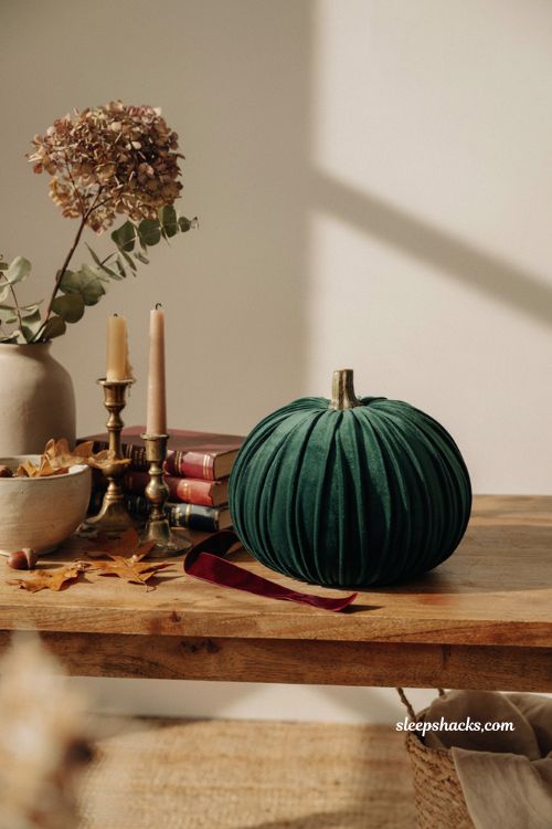 no sew pleated velvet pumpkin for elegant dollar tree fall decor