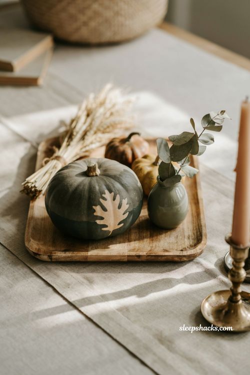 reverse stencil painted pumpkin diy modern fall decor idea