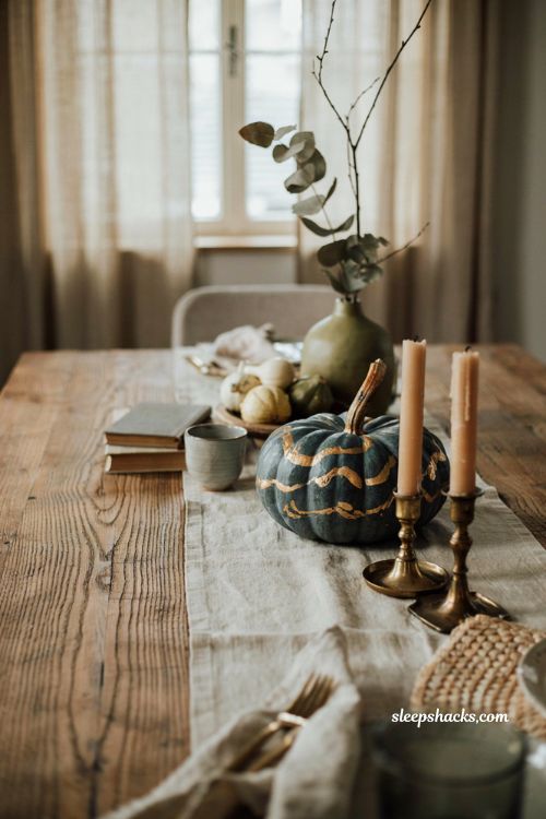 shibori inspired painted pumpkin elegant diy fall decor idea