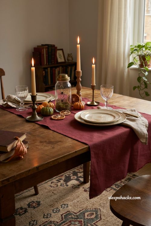 spooky tablescape ideas for a small dining nook at halloween 