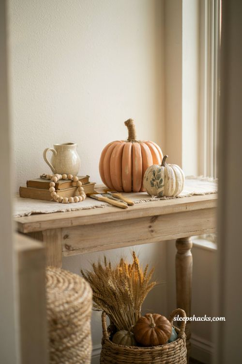 wood paint stick pumpkin diy for rustic farmhouse fall decor