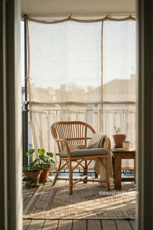 Balcony railing cover mesh panel for simple daytime privacy 