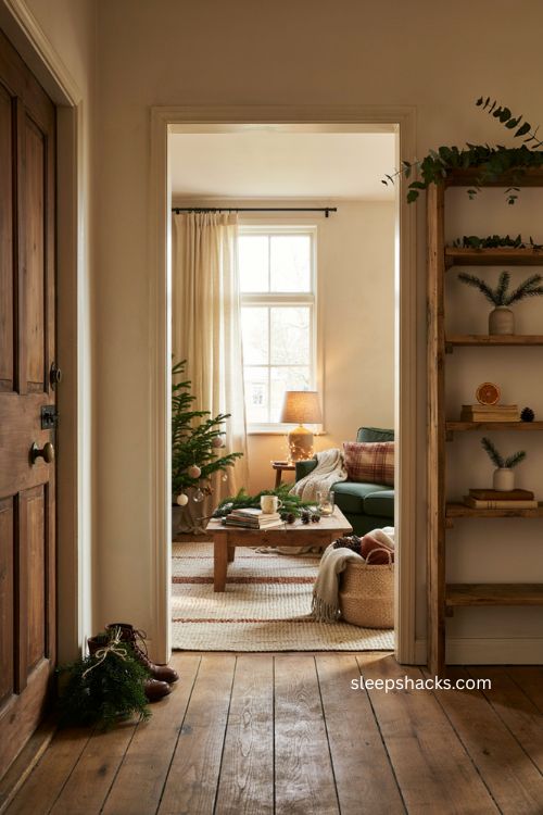 Beautiful christmas decor with emerald green antique gold and soft cream color palette 