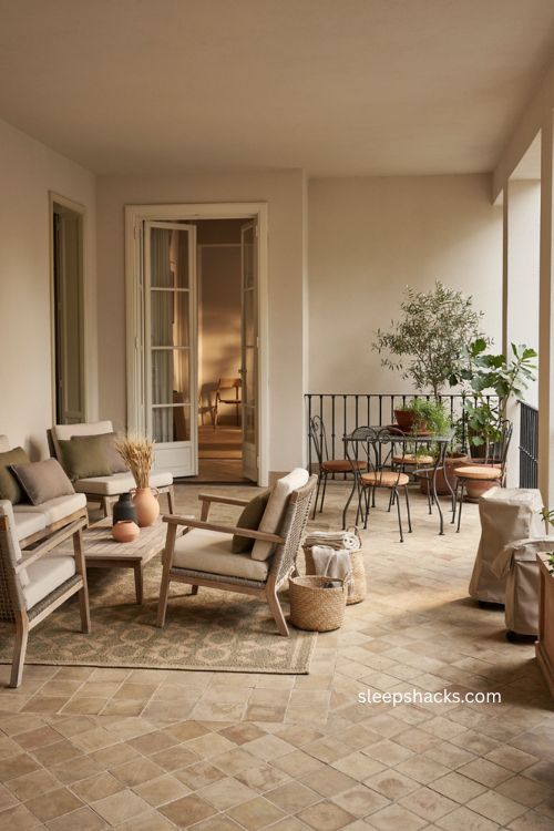 Big balcony ideas with durable teak wicker wrought iron and weather ready outdoor furniture 