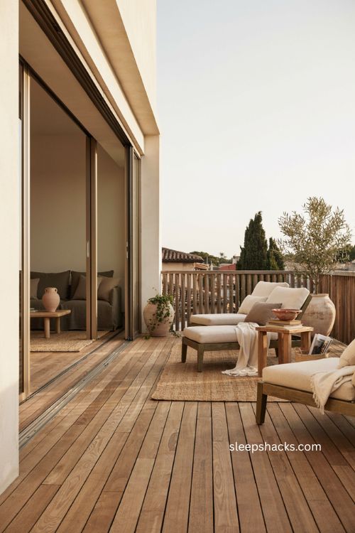 Big balcony ideas with matching indoor outdoor furniture cohesive colors and seamless home extension 
