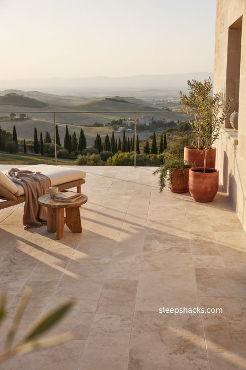 Big balcony ideas with nearly invisible railing open landscape view and minimalist seating 
