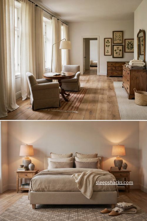 Big bedroom ideas with cozy seating zones layered rugs and warm neutral decor