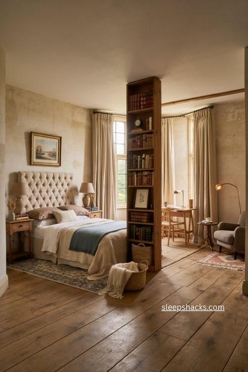 Big bedroom ideas with cozy zones for sleeping reading and home office