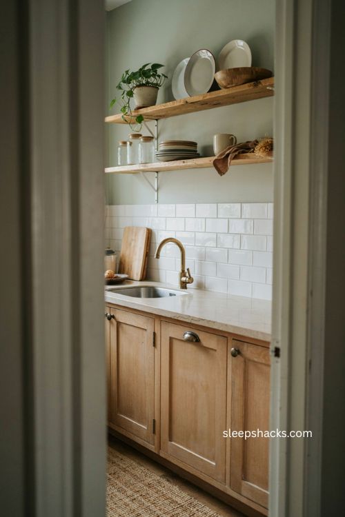 Bloxburg kitchen open shelving ideas with farmhouse decor