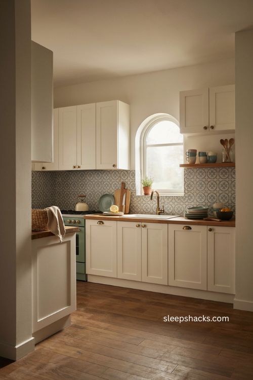 Bloxburg kitchen patterned backsplash ideas with cozy farmhouse style