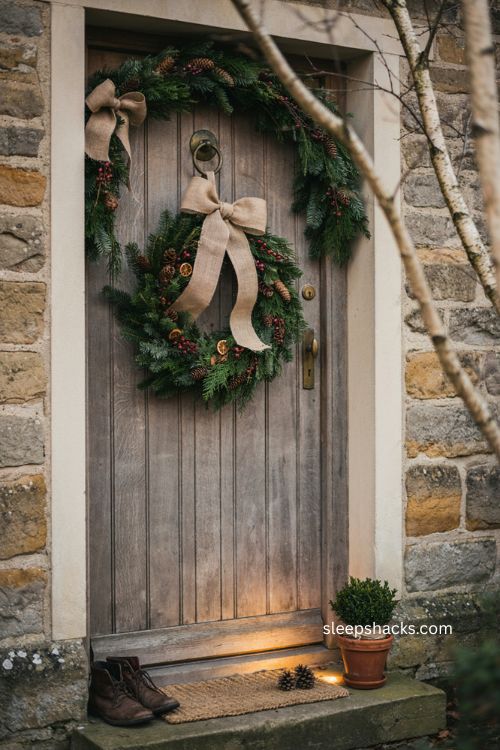 Burlap Christmas bows diy for rustic wreaths 