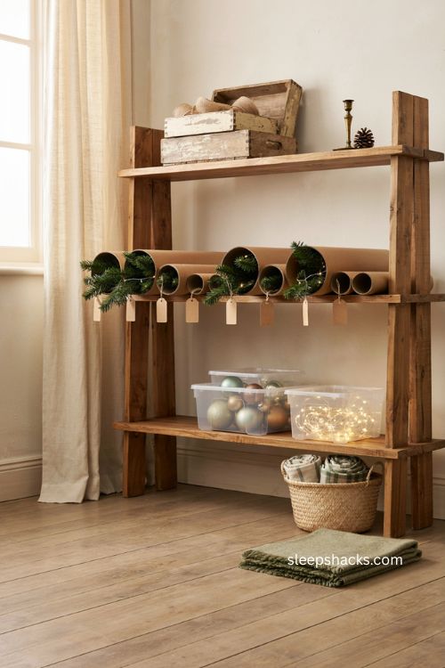 Cardboard mailing tubes for protecting delicate Christmas tree branches 