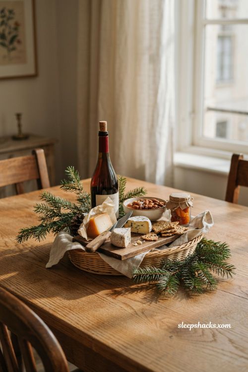Cheese wine and crackers Christmas gift basket ideas for food lovers 