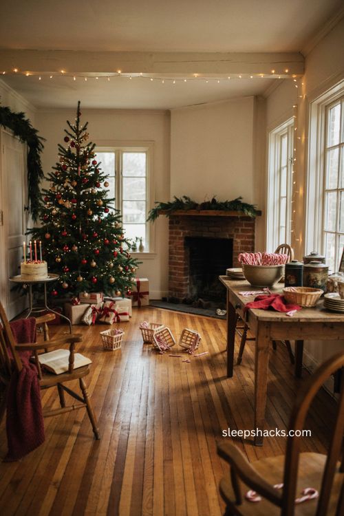 Christmas birthday party game ideas with candy cane relay setup 