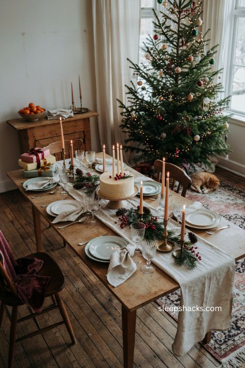 Christmas birthday party ideas with cozy holiday table decor 