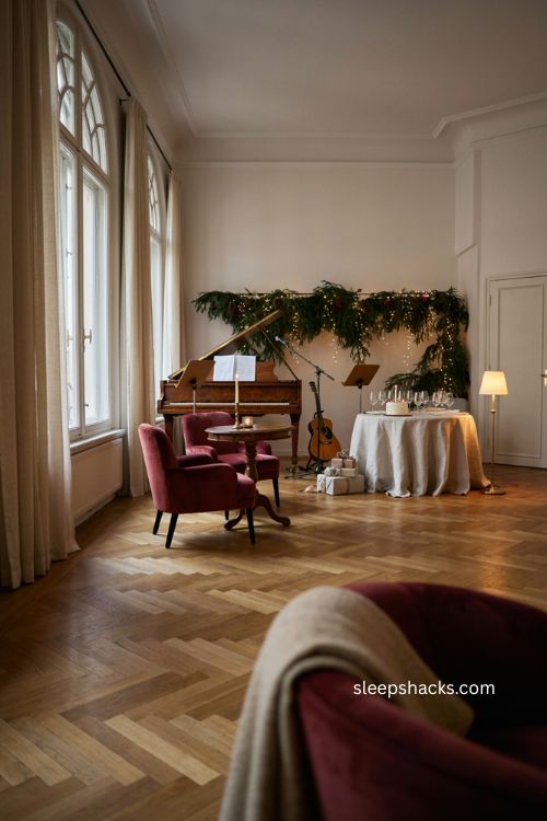 Christmas birthday party ideas with cozy live holiday band setup 