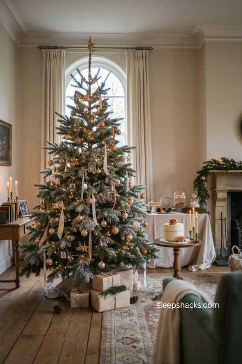 Christmas birthday party ideas with glamorous statement tree decor 