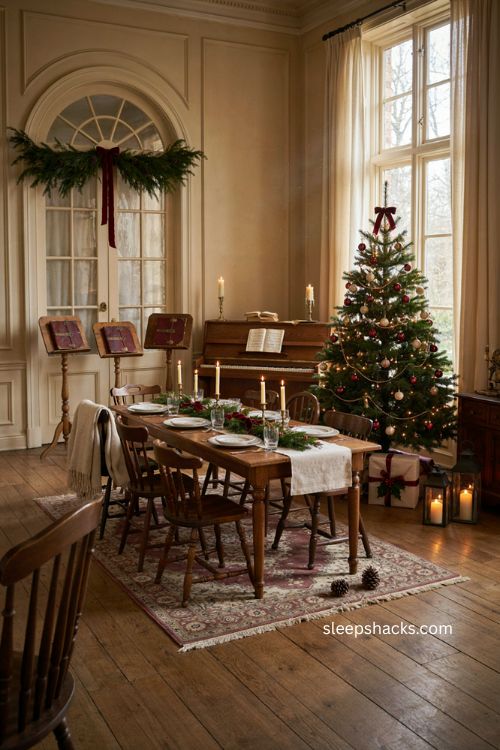 Christmas birthday party ideas with vintage caroler surprise decor 