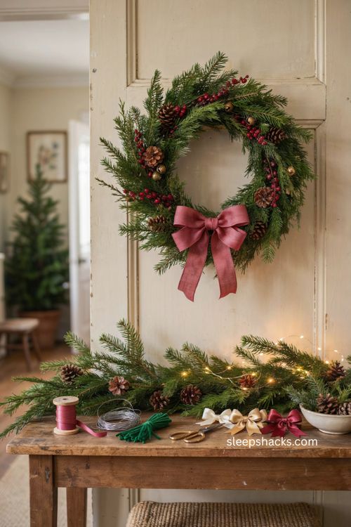 Christmas bows diy ideas for wreaths and garlands 