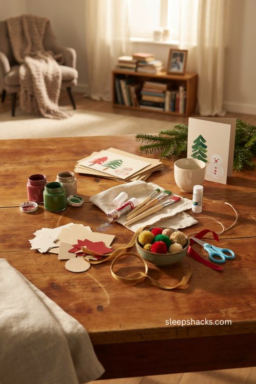 Christmas card ideas easy for kids with simple craft supplies 