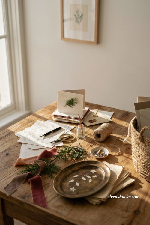 Christmas card ideas with cozy handmade holiday paper crafts
