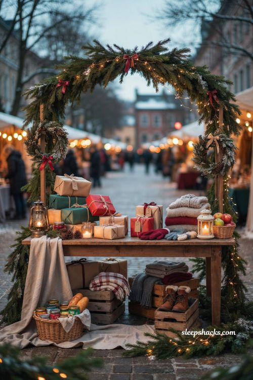 Christmas charity giving ideas with festive donation station decor