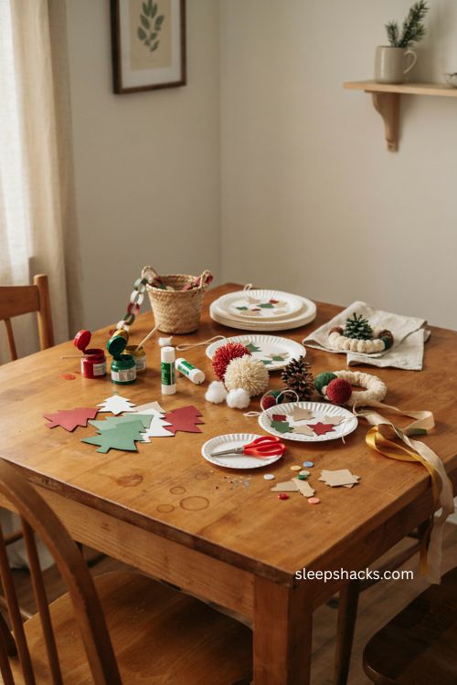 Christmas crafts for toddlers cozy holiday craft table with simple handmade decorations 