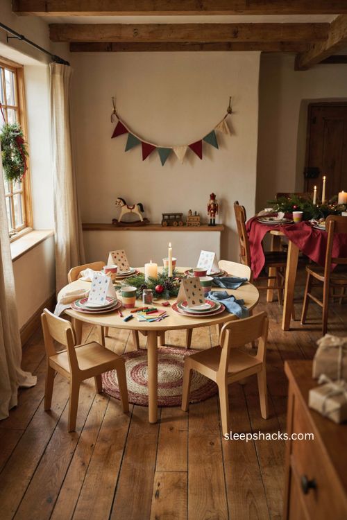 Christmas dinner table ideas for a cozy festive kids table