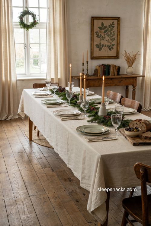 Christmas dinner table ideas with elegant vintage holiday decor 