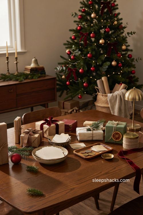 Christmas gift exchange ideas with themed wrapped presents 