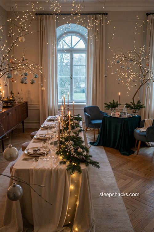 Christmas party ideas for an elegant winter wonderland dinner