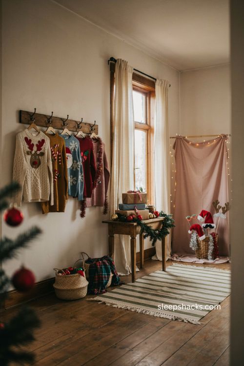 Christmas party ideas for an ugly sweater contest and photo booth