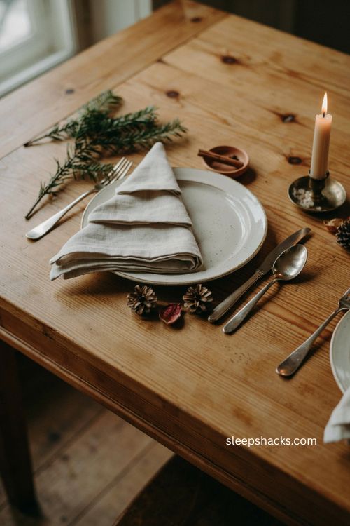Classic Christmas tree napkin folding for an elegant holiday table