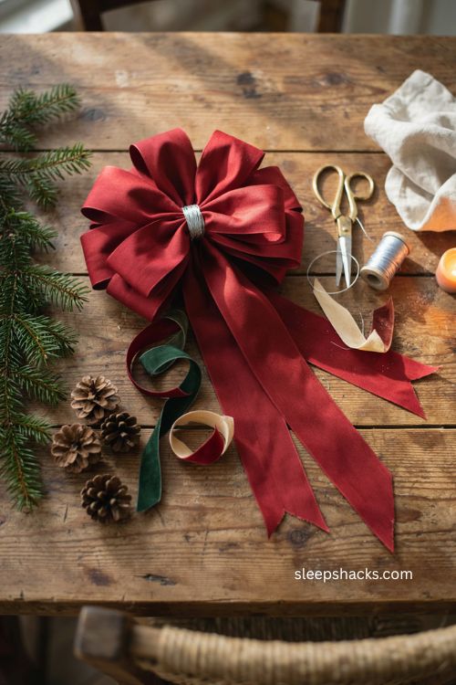 Classic fold and wrap Christmas bows diy 