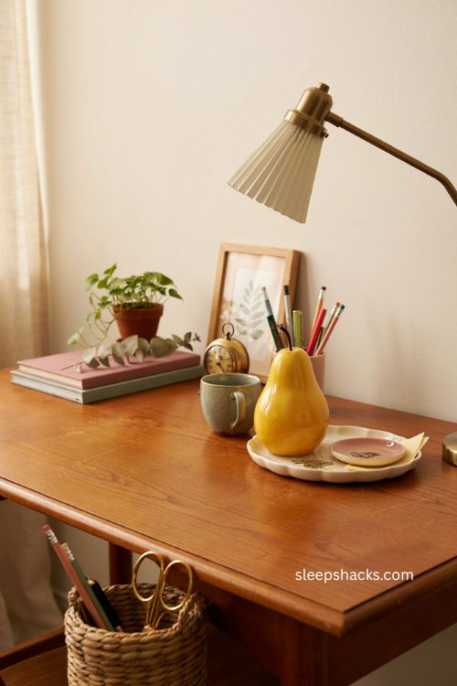 Colorful desk organizer idea for a cute curated workspace 