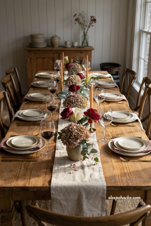 Compact Thanksgiving mini floral arrangements with hydrangeas calla lilies kale and peonies 