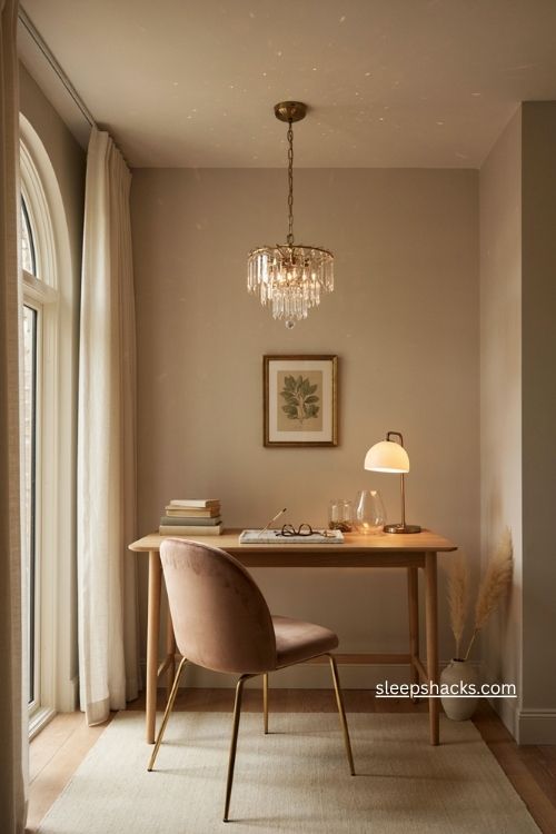 Crystal chandelier lighting ideas for a glamorous home office 