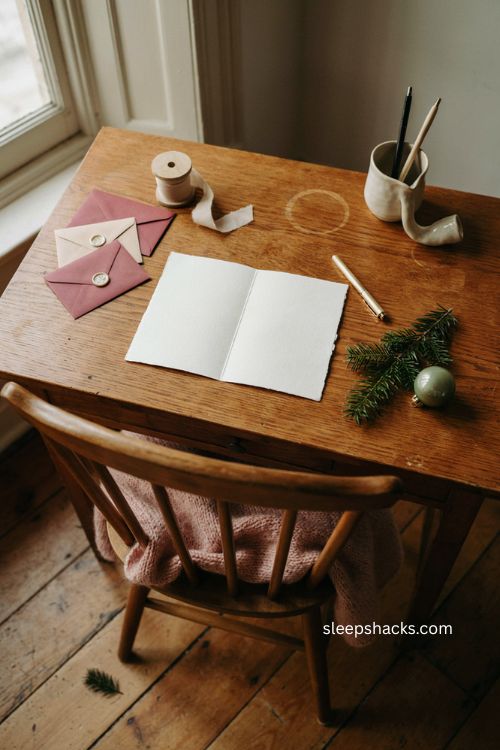 Cute one liner Christmas card for boyfriend with simple handwritten holiday message and cozy romantic decor 