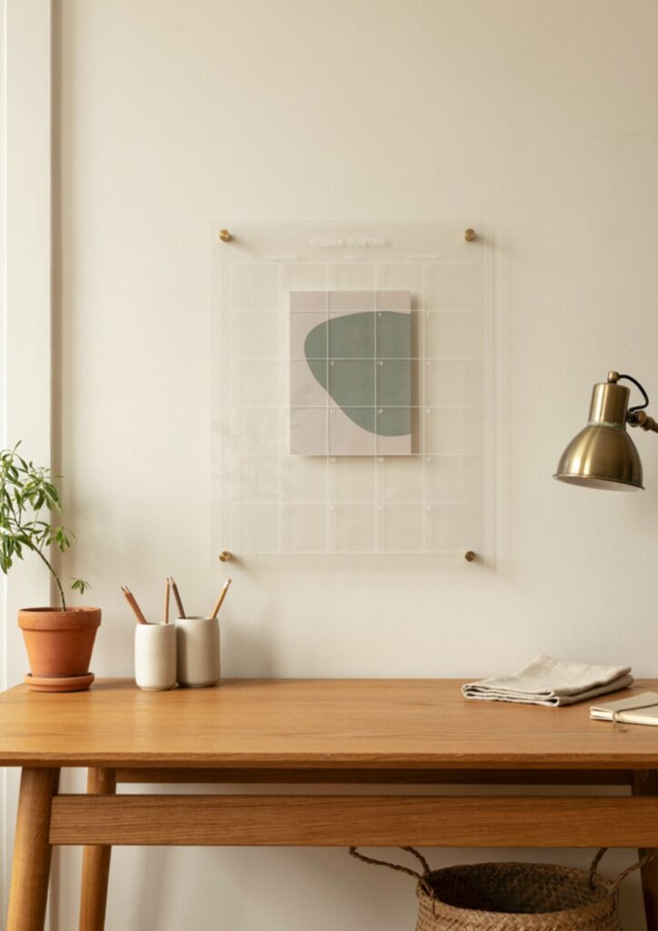 DIY acrylic wall calendar for minimalist small office decor 
