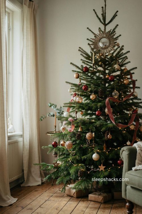 Decorative mirror christmas tree topper ideas for elegant repurposed holiday decor 