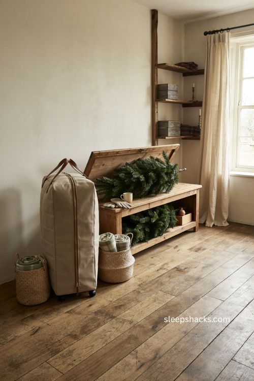 Dedicated rolling Christmas tree storage bag for easy holiday storage 