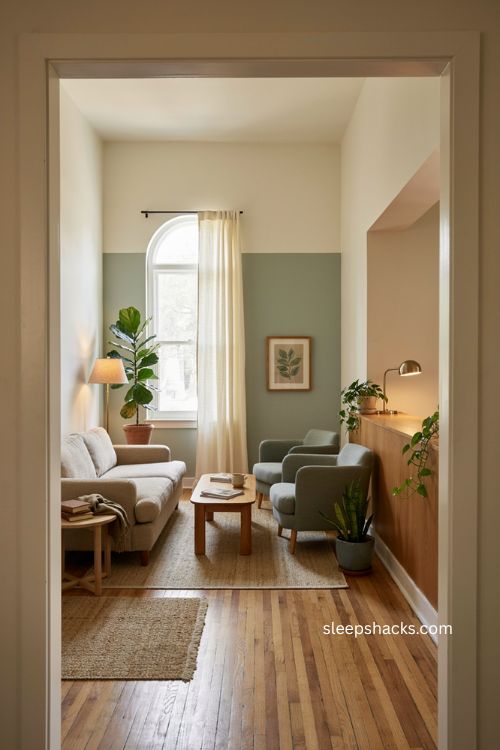 Dental office decor with comfortable inclusive seating washable upholstery and welcoming waiting room 