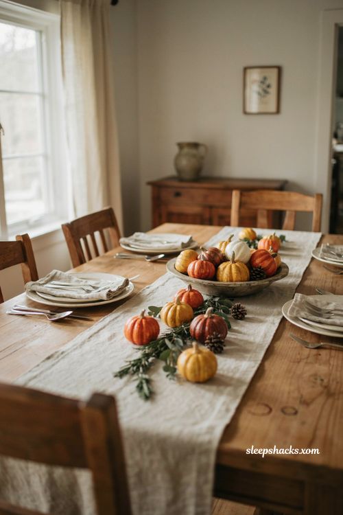 Diy thanksgiving painted gourd centerpiece with autumn greenery for kids
