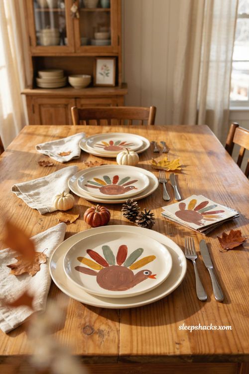 Diy thanksgiving pine cone turkey place cards for kids (1)